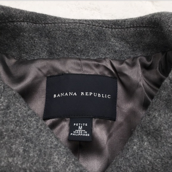 Like New Banana Republic Gray Pea Coat - Picture 7 of 8